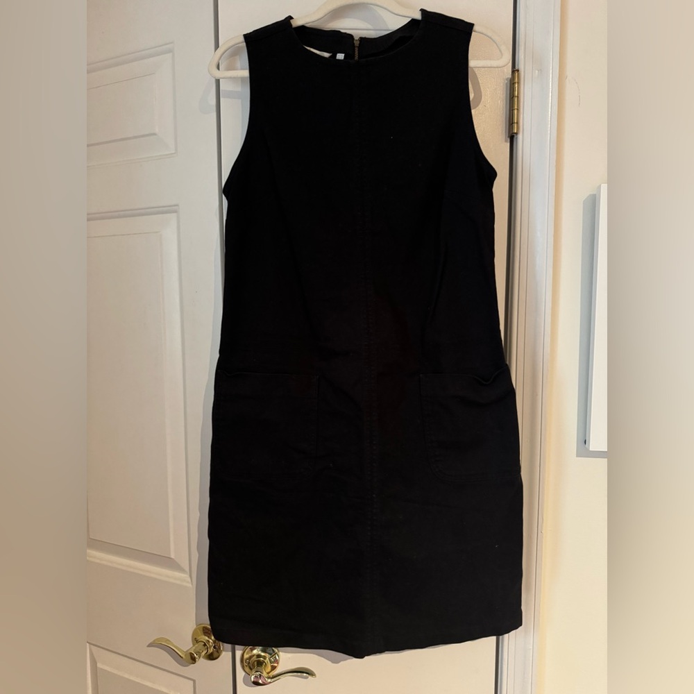 Boden Trafalgar Modern Dress, Black Denim, Size 8 Long